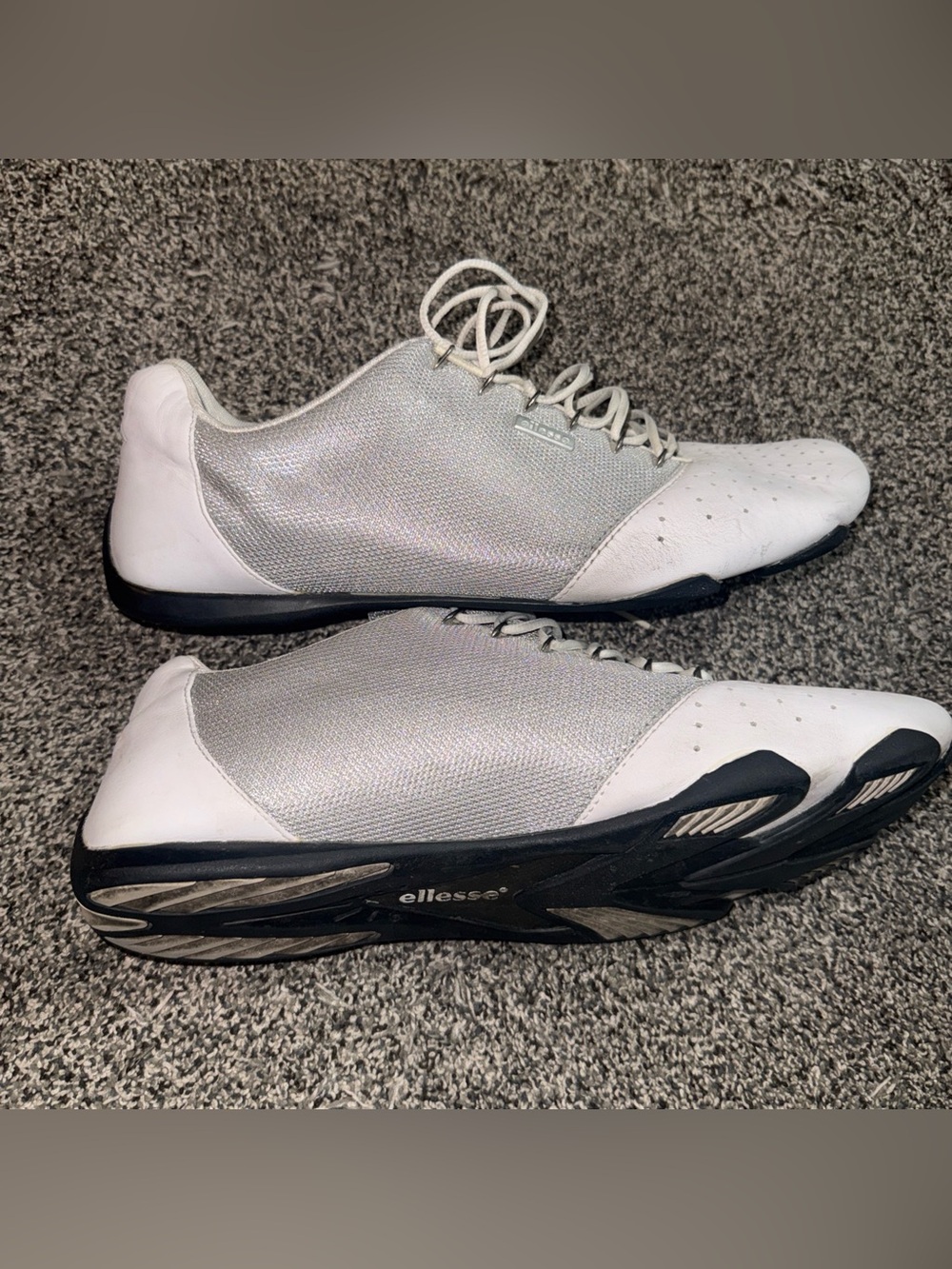 Ellesse Italia Men’s Low Pro White Silver Sparkle Sneaker Size 13